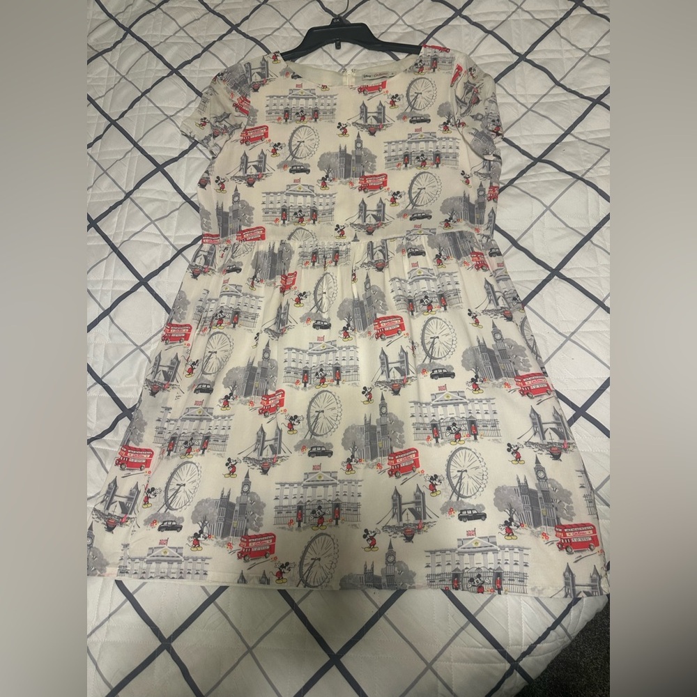 Disney x Cath Kidston Mickey Mouse London Print Tea Dress Size 16 with pockets